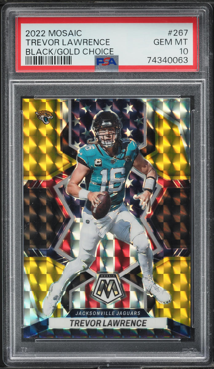 2022 Panini Mosaic Black Gold Choice Trevor Lawrence /8 #267 PSA 10 GEM MINT