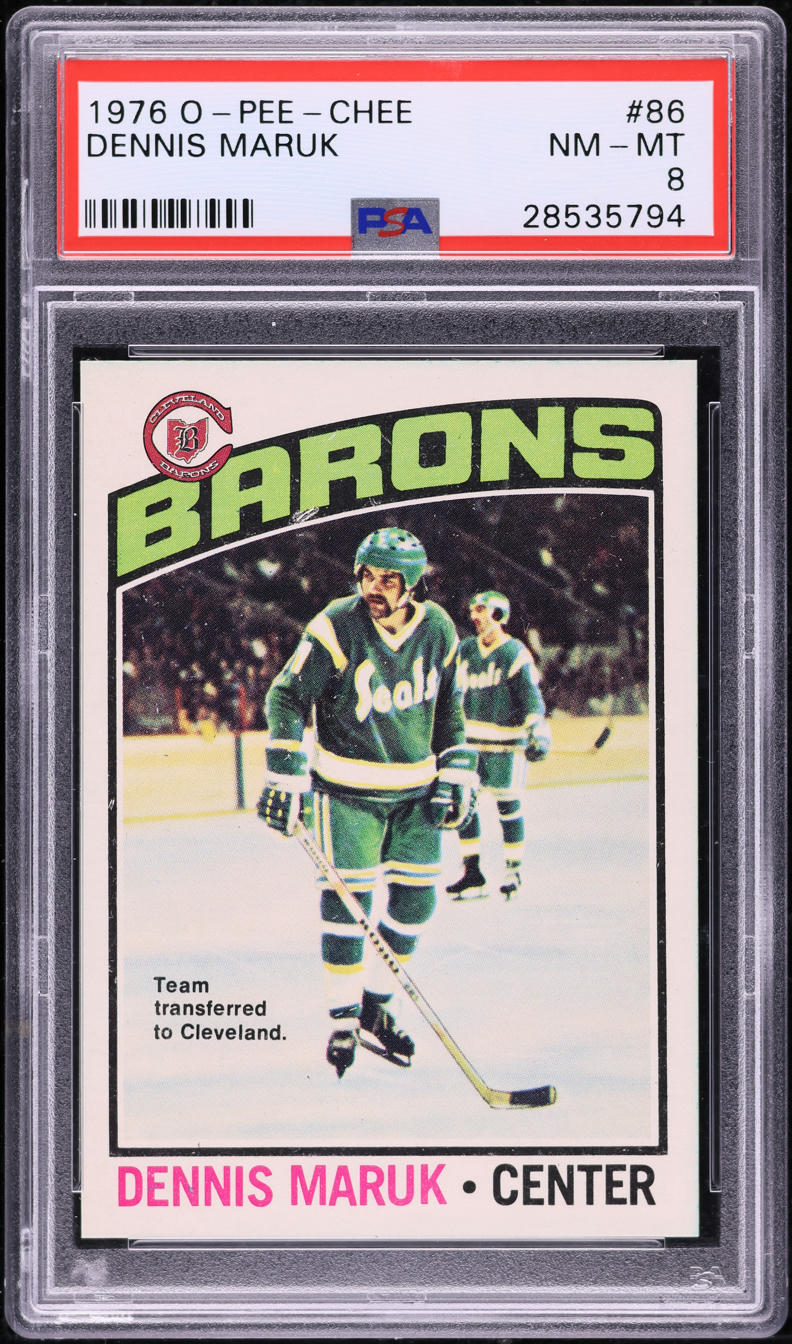 1976 O-Pee-Chee Hockey Dennis Maruk #86 PSA 8 NM-MT
