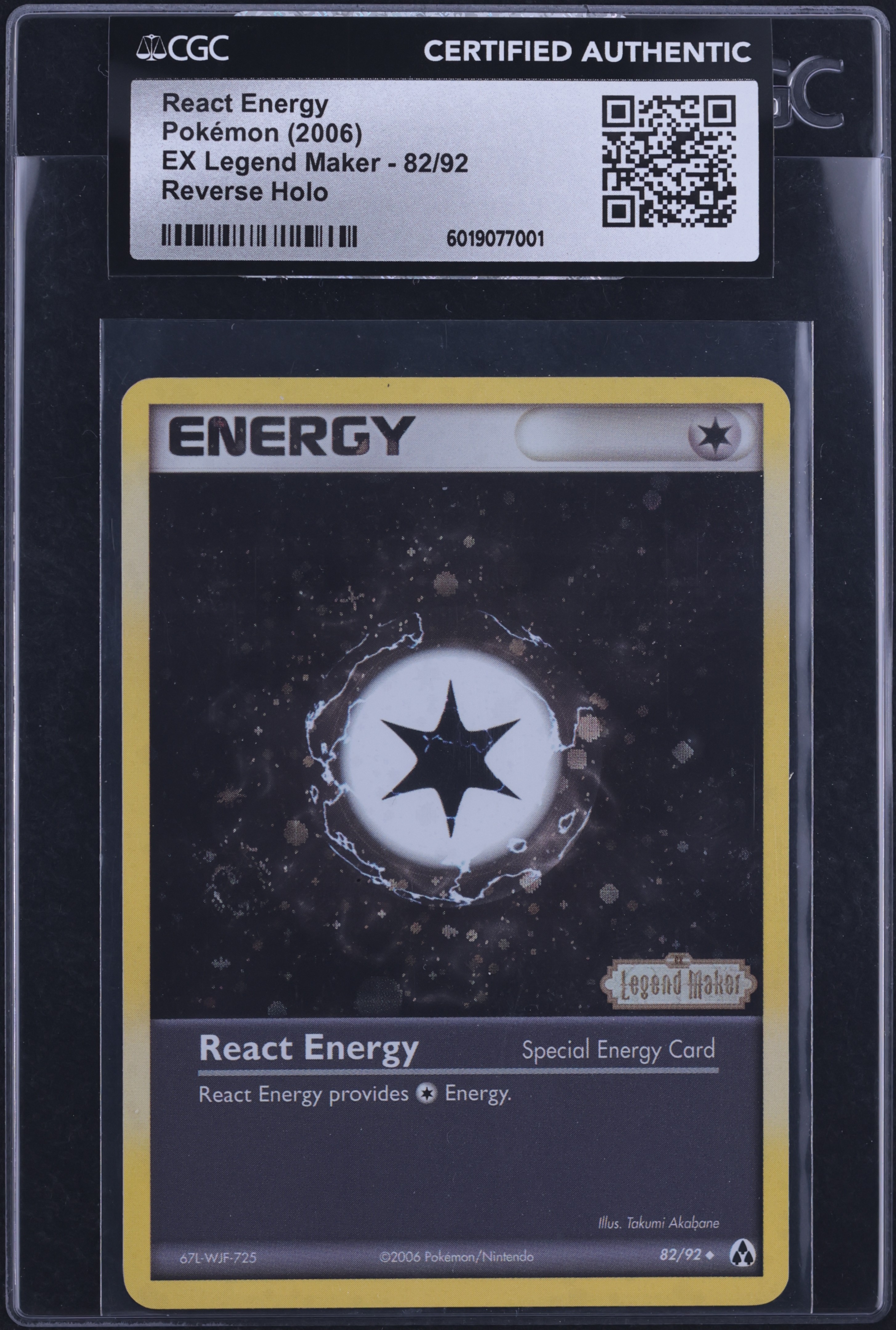 2006 Pokemon EX Legend Maker Reverse Holo React Energy #82 CGC AUTH on Fanatics Collect 2006 Pokemon EX Legend Maker Reverse Holo React Energy #82 CGC AUTH on Fanatics Collect