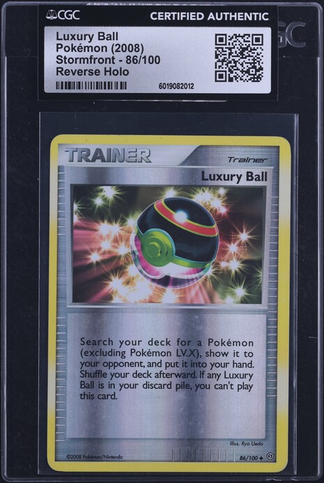 2008 Pokemon Diamond & Pearl Stormfront Reverse Holo Luxury Ball #86 CGC AUTH