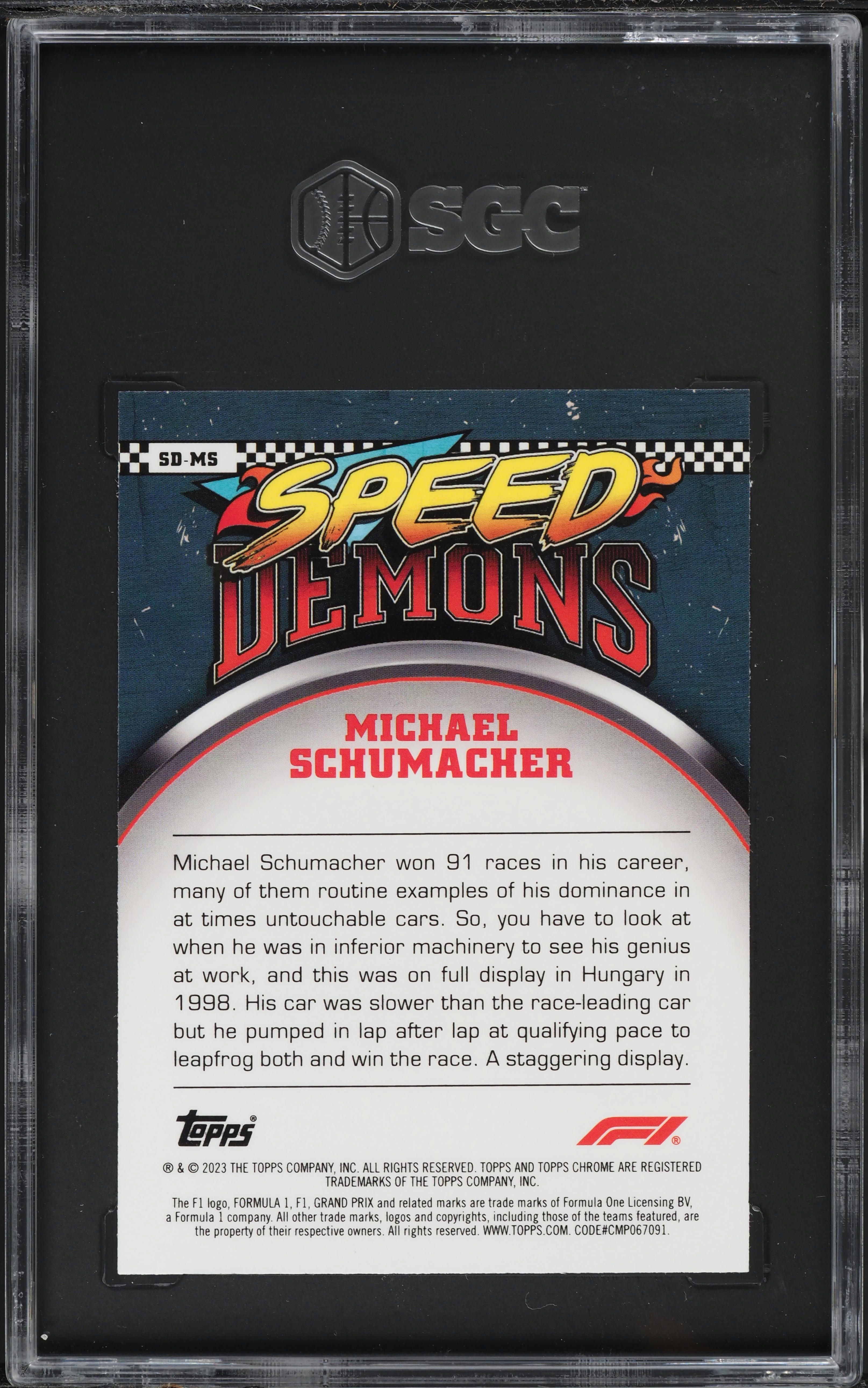 2023 Topps Chrome F1 Speed Demons Michael Schumacher #SD-MS SGC 9