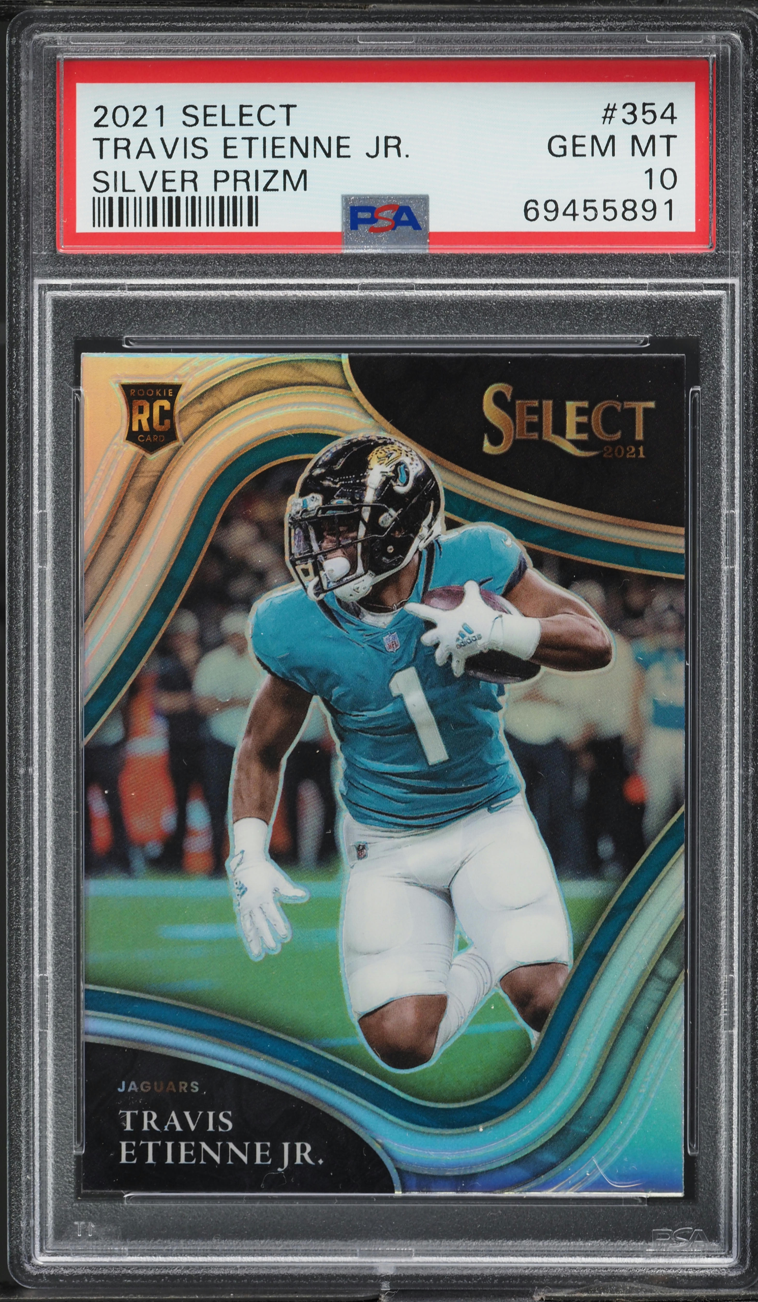 2021 Select Field Level Silver Prizm Travis Etienne Jr. #354 PSA