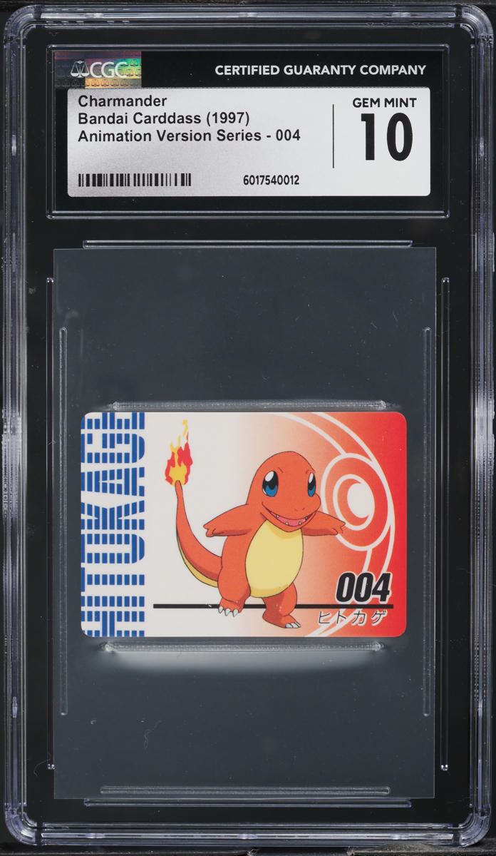 1997 Pokemon Japanese Bandai Carddass Animation Version Charmander #4 CGC 10 GEM