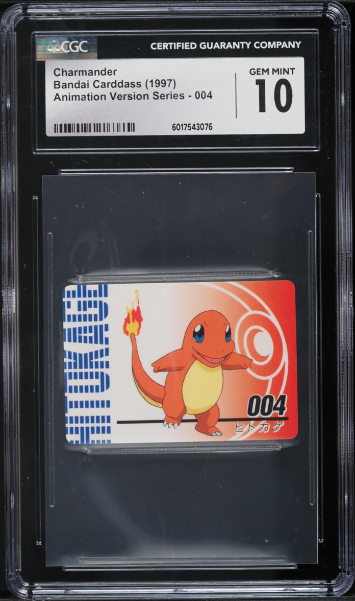 1997 Pokemon Japanese Bandai Carddass Animation Charmander #4 CGC 10 GEM MINT