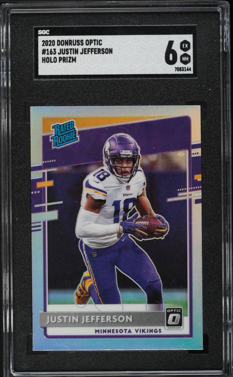 2020 Donruss Optic Holo Prizm Justin Jefferson ROOKIE #163 SGC 6 EXMT