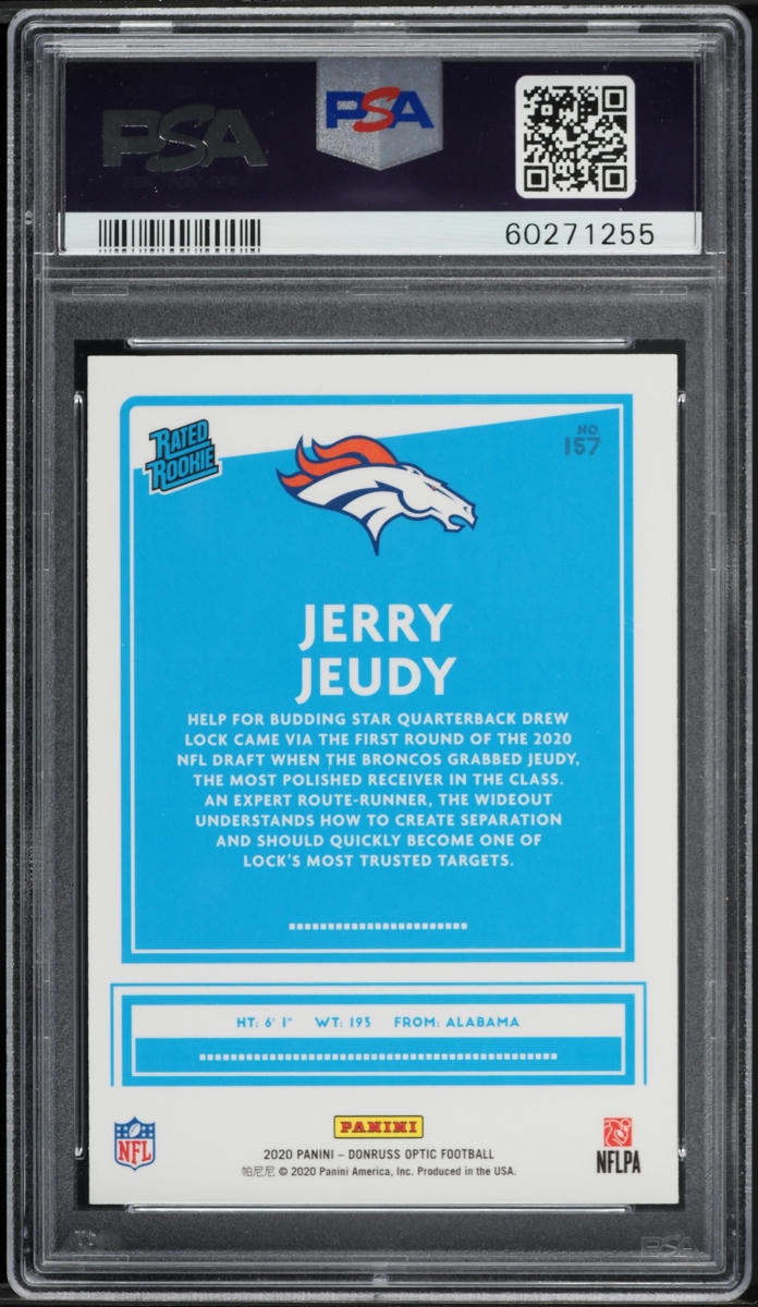 2020 Donruss Optic Jerry Jeudy ROOKIE #157 PSA 10 GEM MINT