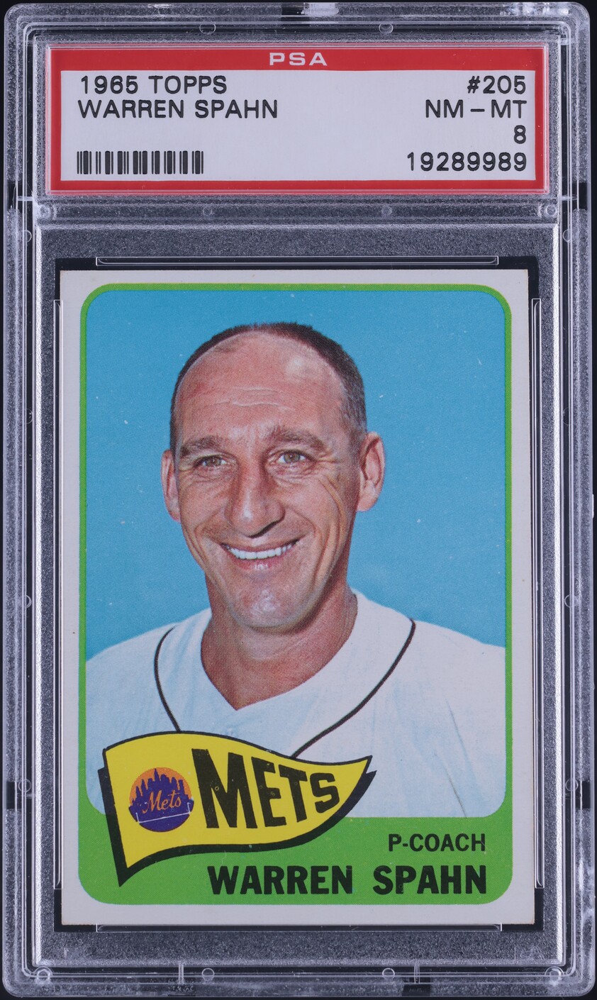 1965 Topps Warren Spahn #205 PSA 8 NM-MT