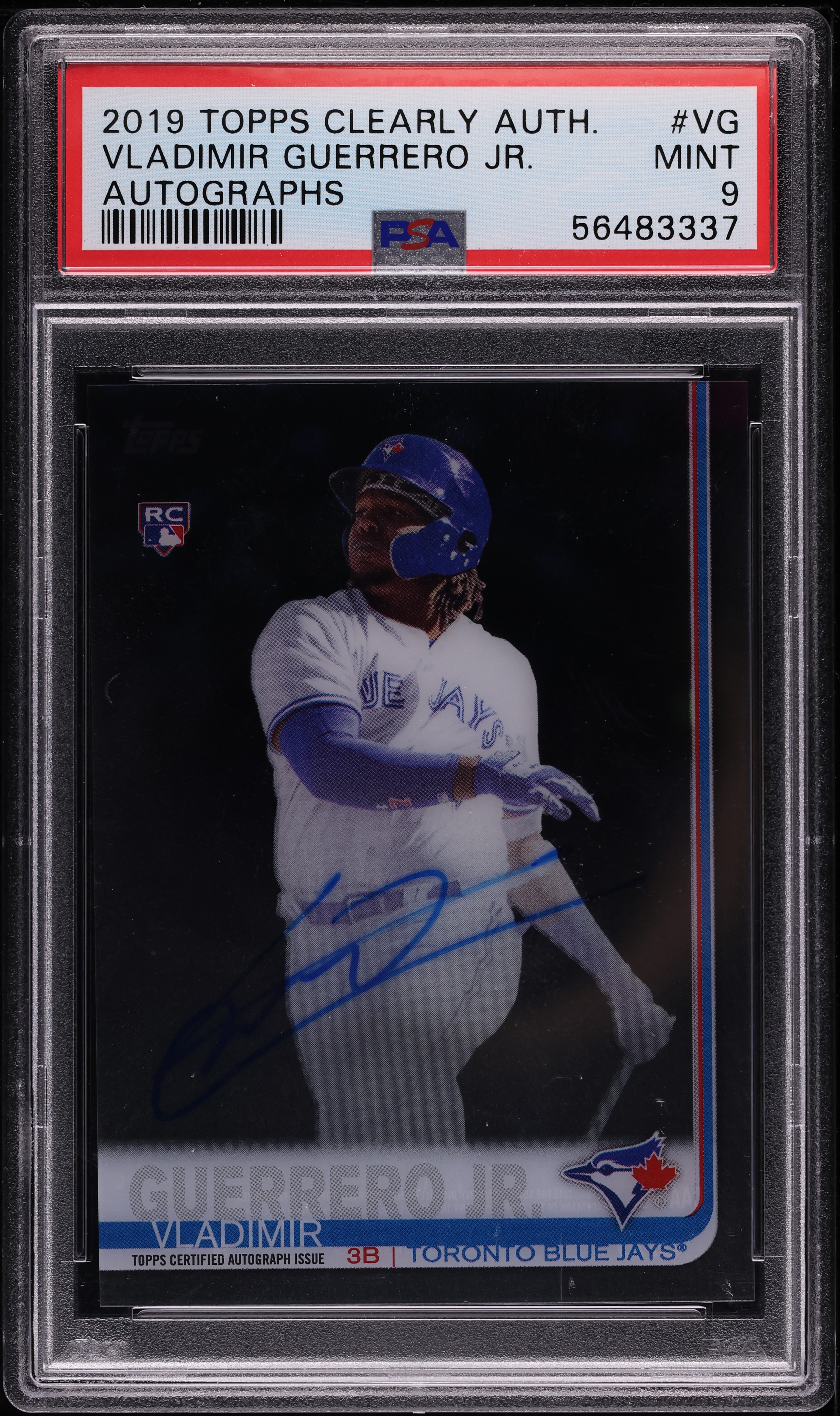 2019 Topps Clearly Authentic Vladimir Guerrero Jr. ROOKIE AUTO PSA 