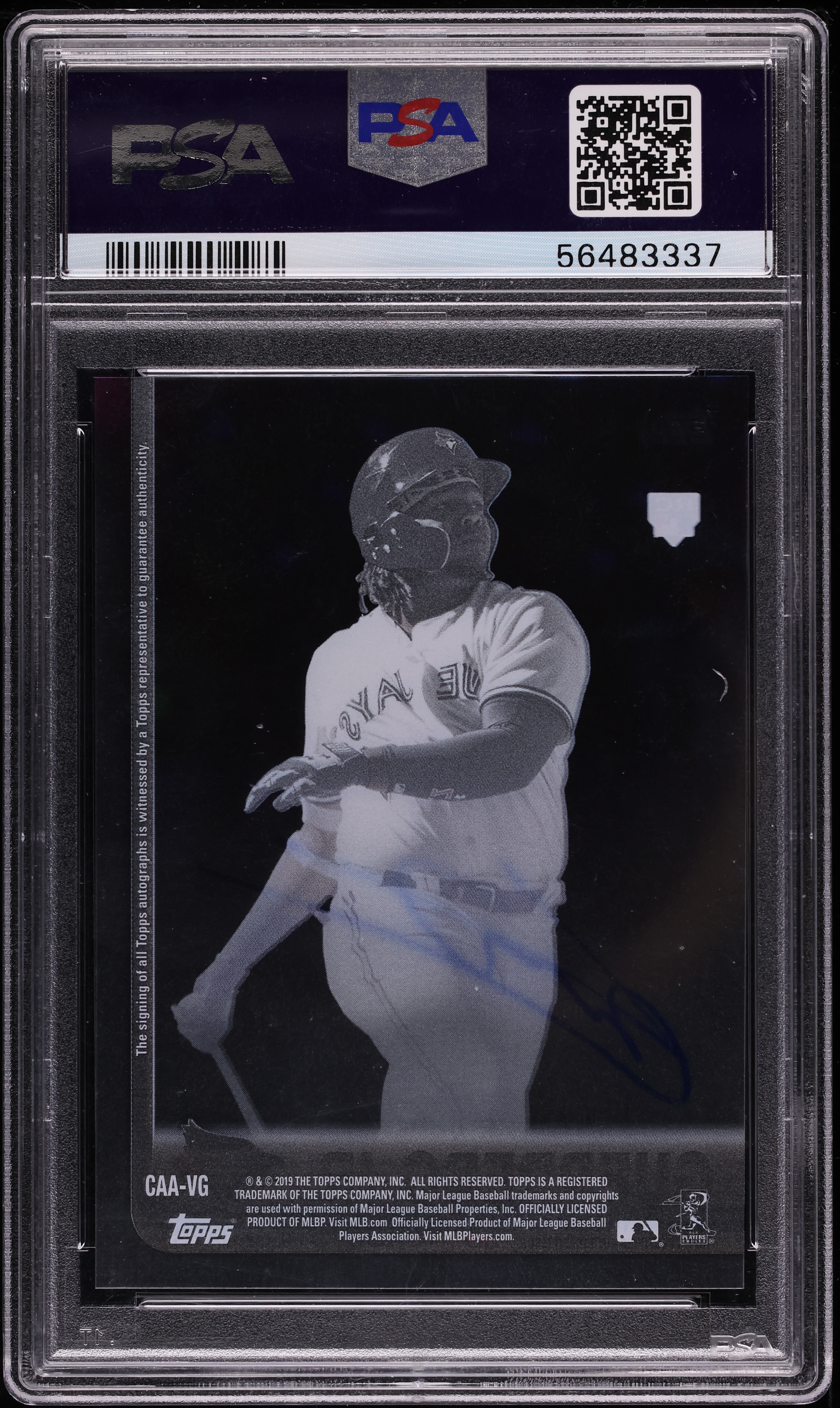 2019 Topps Clearly Authentic Vladimir Guerrero Jr. ROOKIE AUTO PSA 