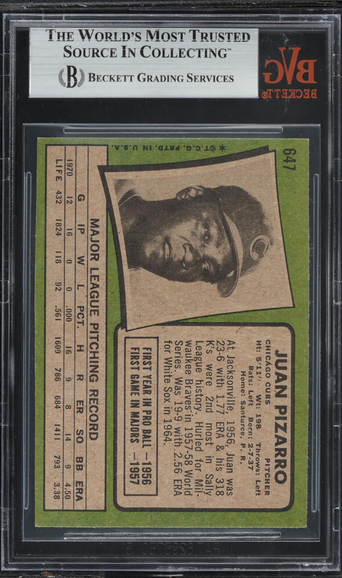 1971 Topps Juan Pizarro #647 BVG 5.5 EX+