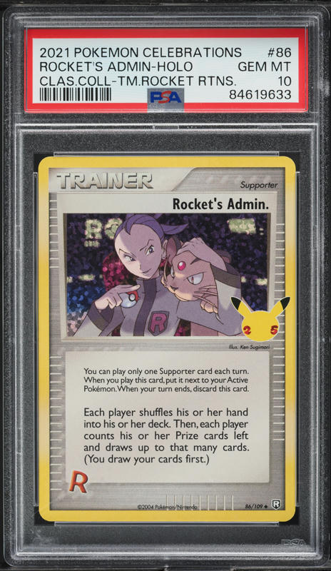 2021 Pokemon SWSH Celebrations Classic Holo Rocket's Admin #86 PSA 10 GEM MINT