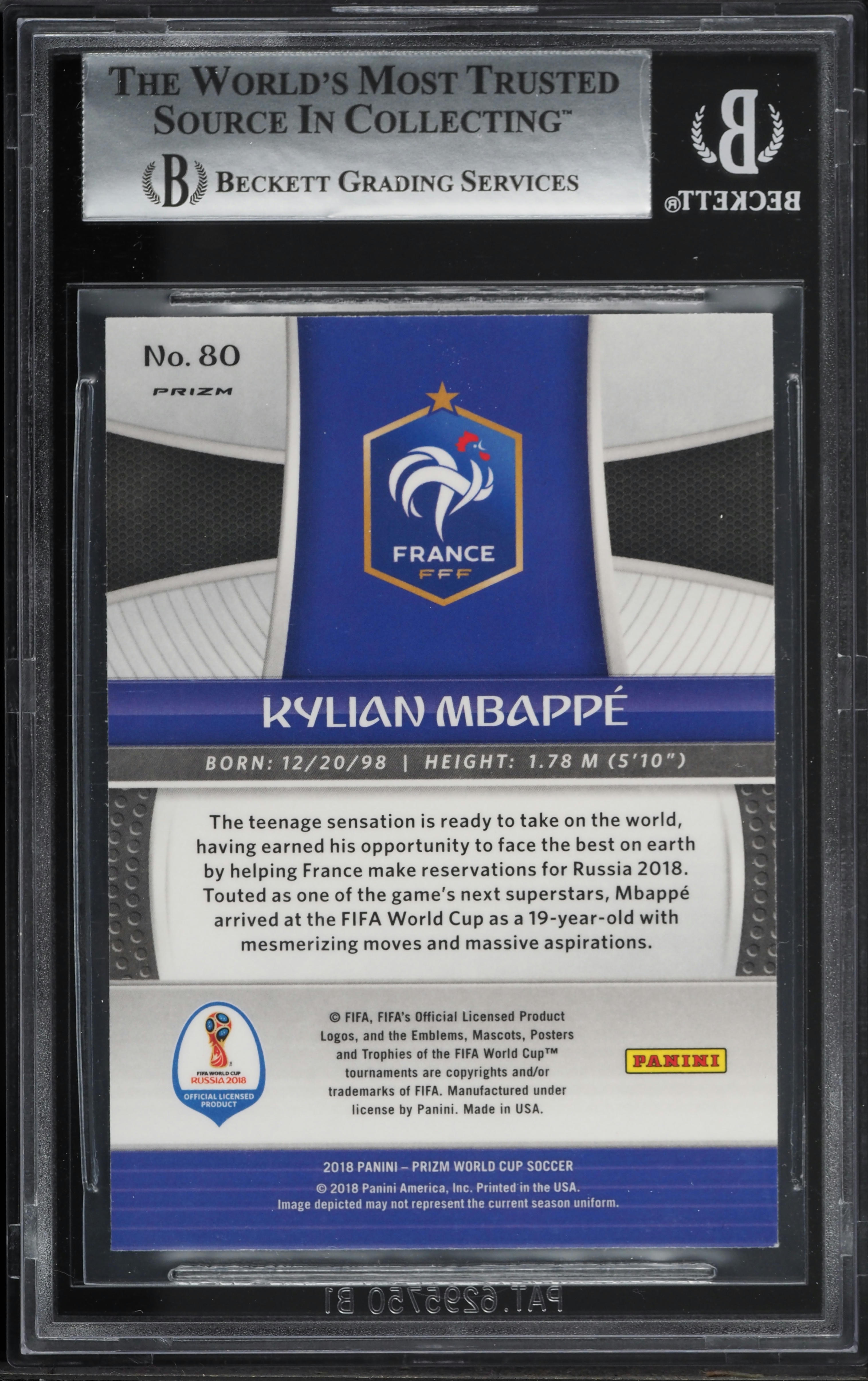 2018 Panini Prizm World Cup Red Mosaic Kylian Mbappe ROOKIE #80