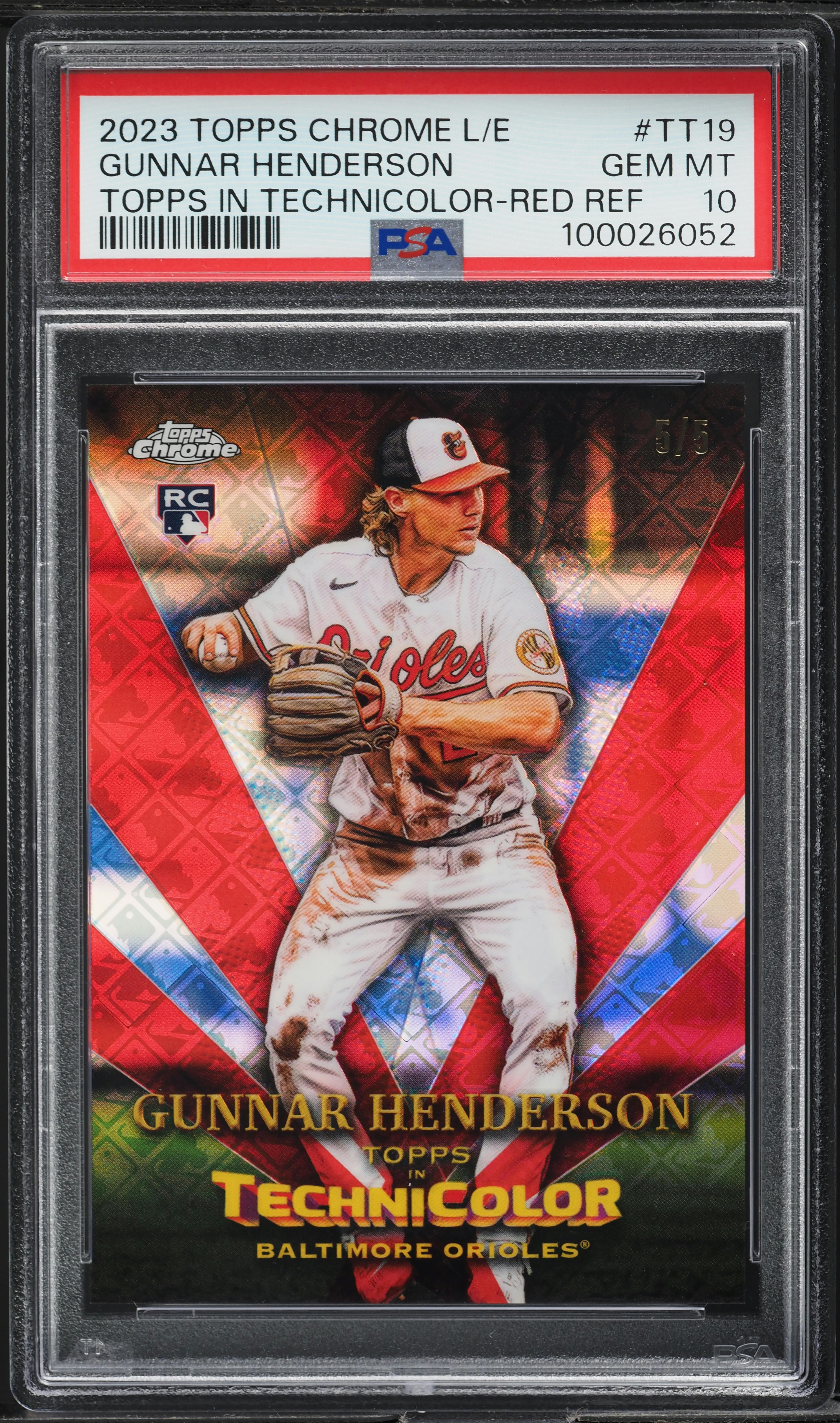2023 Topps Chrome Logofractor In Technicolor Red Gunnar Henderson