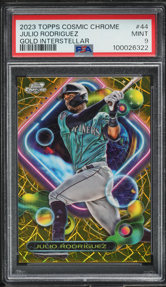 2023 Topps Chrome Cosmic Gold Interstellar Julio Rodriguez /50 #44 PSA 9 MINT