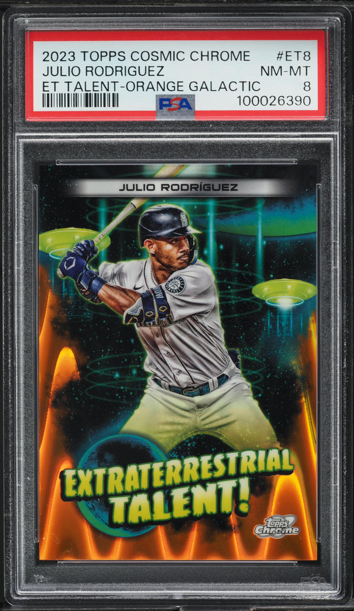 2023 Topps Cosmic Chrome Baseball Orange Galactic Julio Rodriguez #44 PSA 9