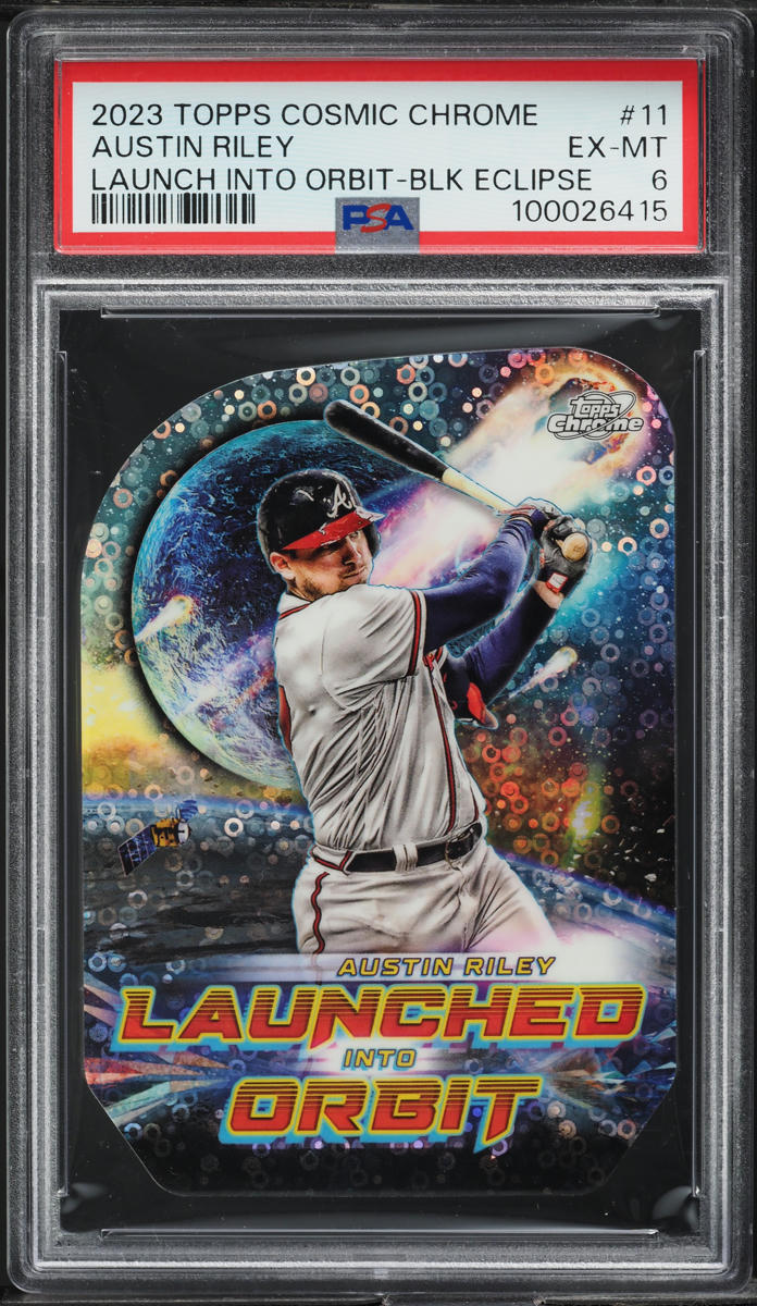 2023 Topps Cosmic Chrome Launched Orbit Black Eclipse Austin Riley 1/10 PSA 6