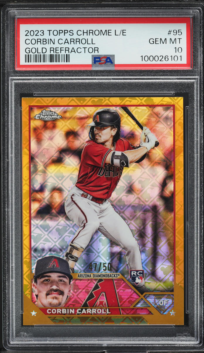 2023 Topps Chrome Logofractor Gold Refractor Corbin Carroll ROOKIE /50 PSA 10