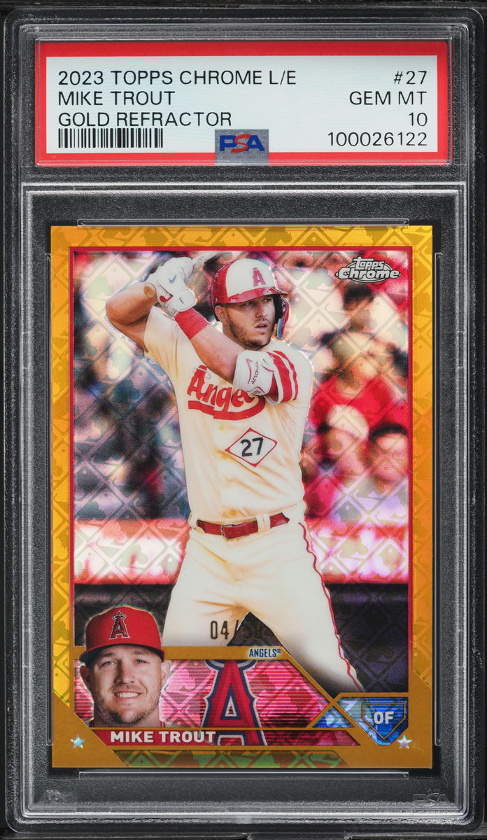 2023 Topps Chrome Logofractor Gold Refractor Mike Trout /50 #27 PSA 10 GEM MINT