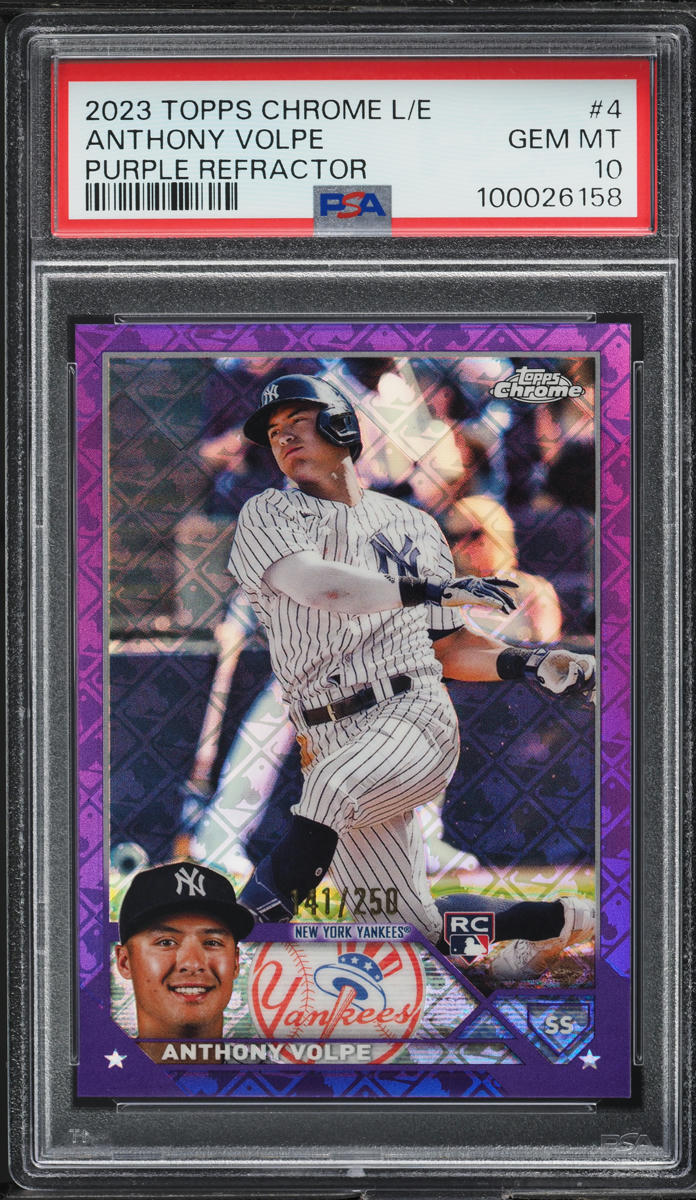 2023 Topps Chrome Logofractor Purple Refractor Anthony Volpe