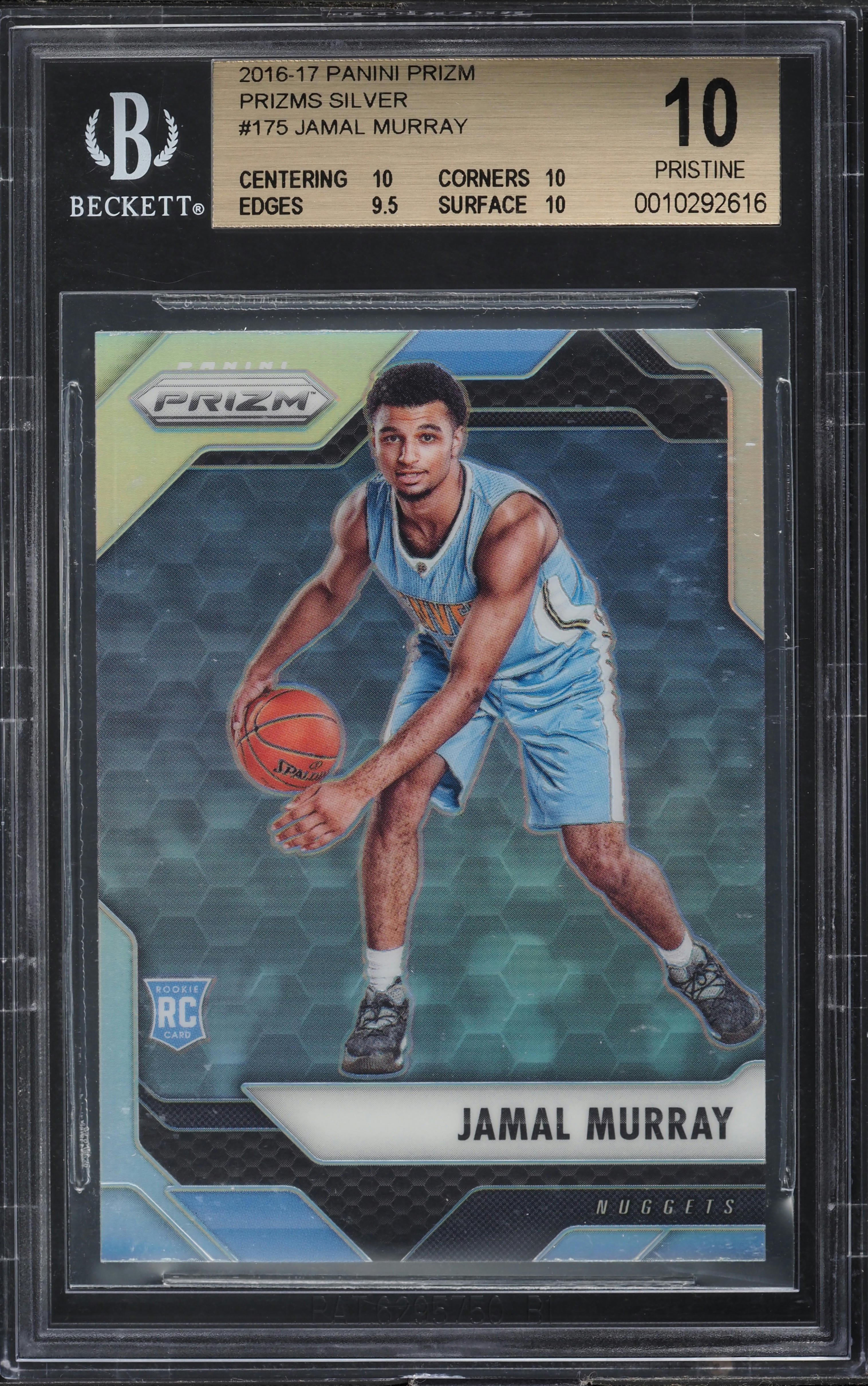 2016 Panini Prizm Silver Jamal Murray ROOKIE #175 BGS 10 PRISTINE 