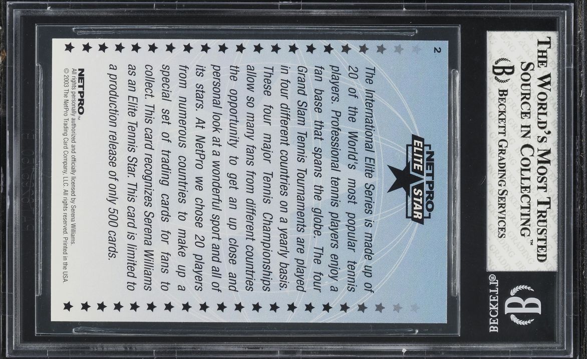 2003 Netpro Elite Star International Series Serena Williams ROOKIE