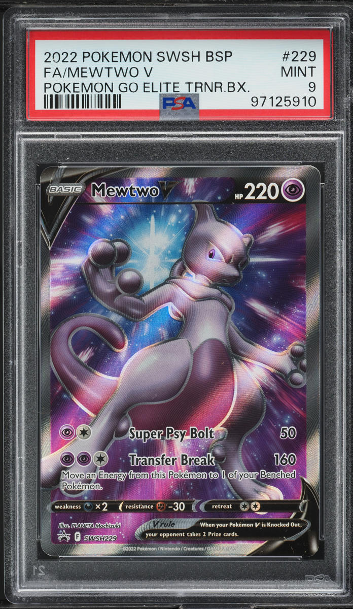2022 Pokemon SWSH Black Star Promo GO Elite Full Art Mewtwo V #229