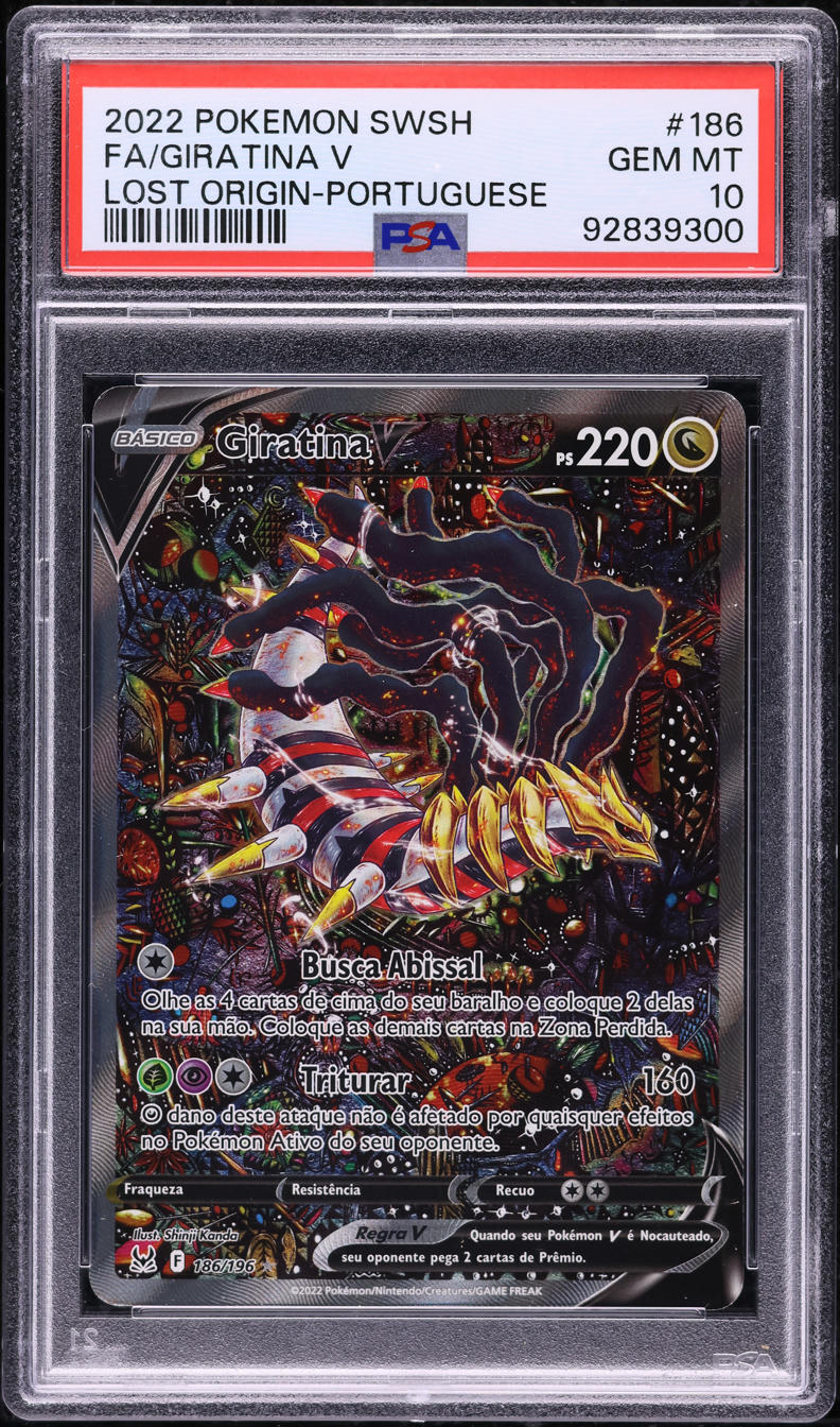 2022 Pokemon Portuguese SWSH Lost Origin Full Art Giratina V #186