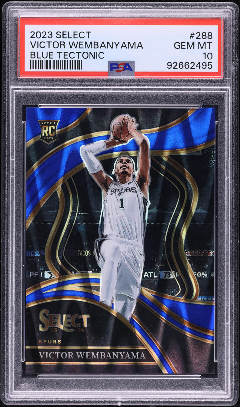 2023 Select Courtside Blue Tectonic Victor Wembanyama ROOKIE #99 #288 PSA 10 GEM