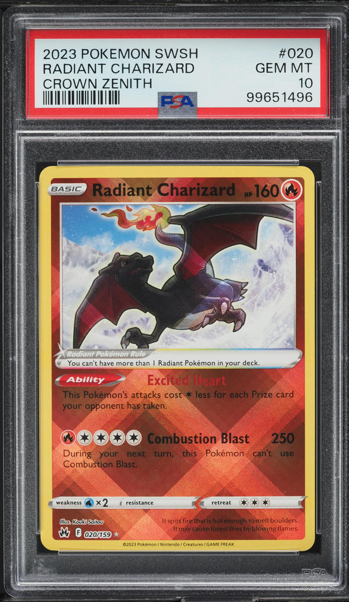 2023 Pokemon Sword & Shield Crown Zenith Radiant Charizard #20 PSA 10 GEM MINT