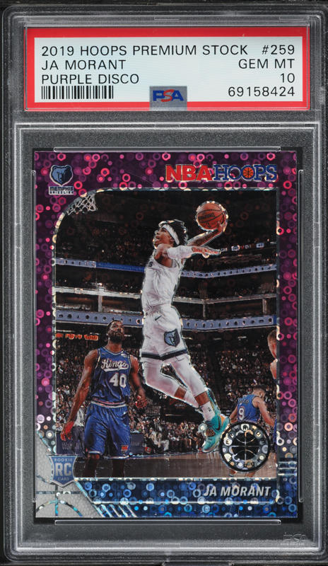 2019 Hoops Premium Stock Purple Disco Ja Morant ROOKIE #259 PSA 10