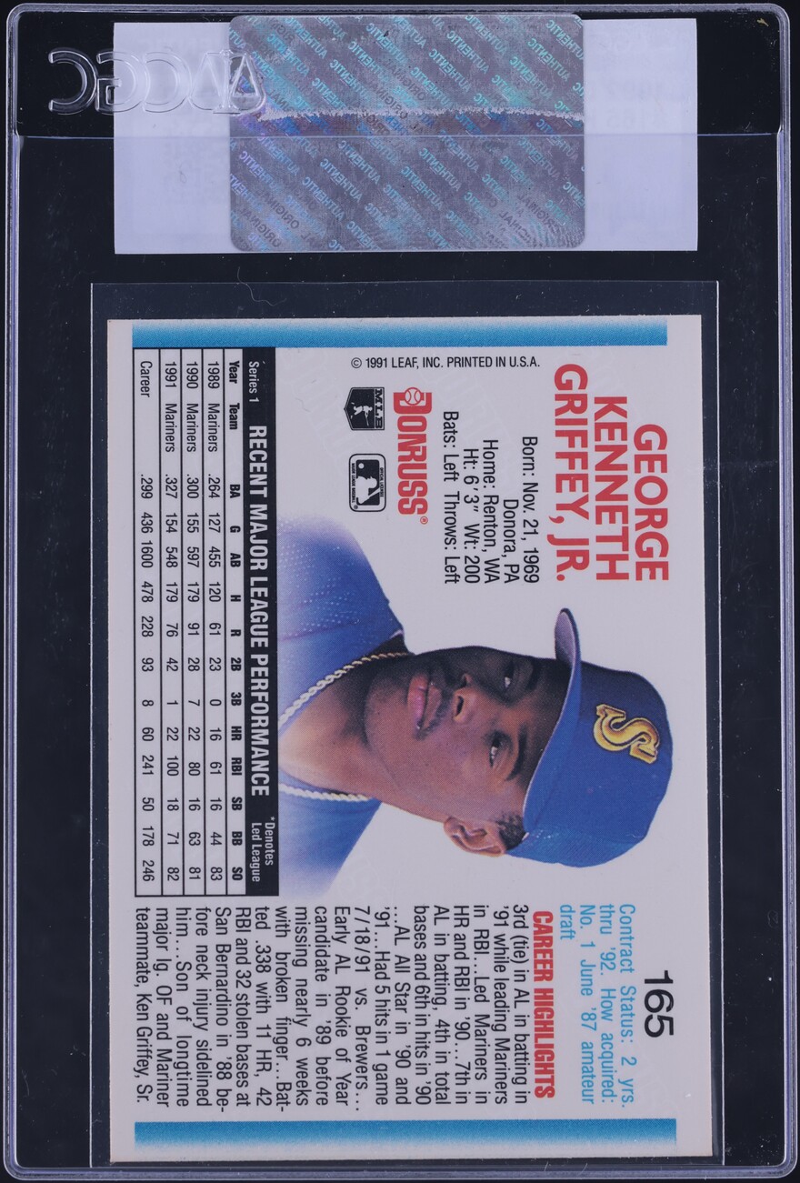 1992 Donruss Ken Griffey Jr. #165 CGC AUTH