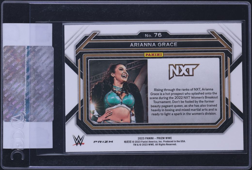 2023 Panini Prizm WWE Under Card Arianna Grace ROOKIE #76 CGC AUTH