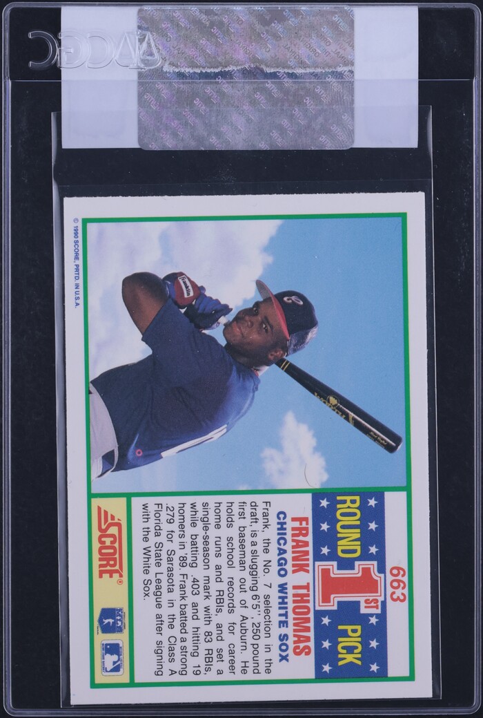 1990 Score Frank Thomas ROOKIE #663 CGC AUTH