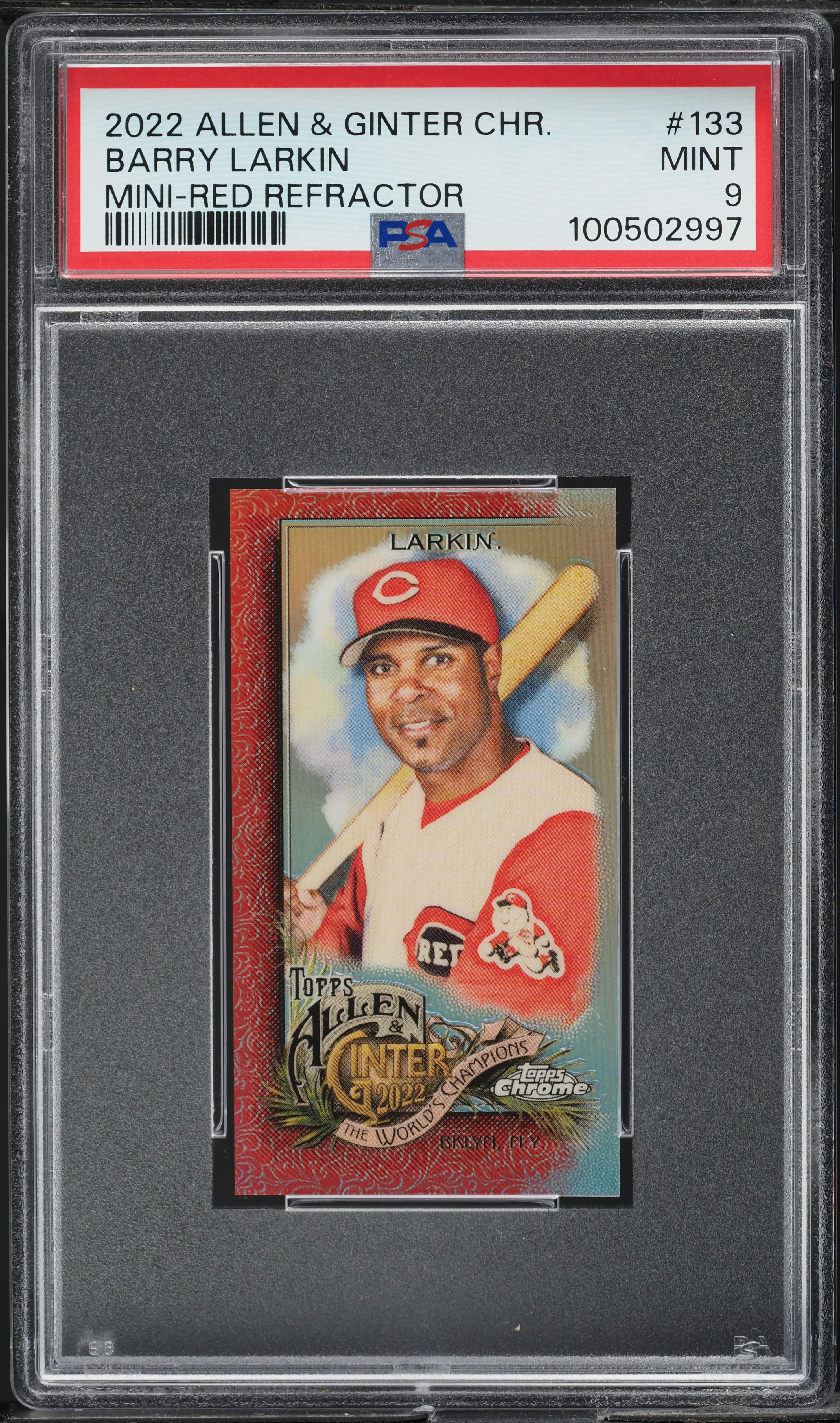 2022 Topps Allen & Ginter Chrome Mini Red Refractor Barry Larkin