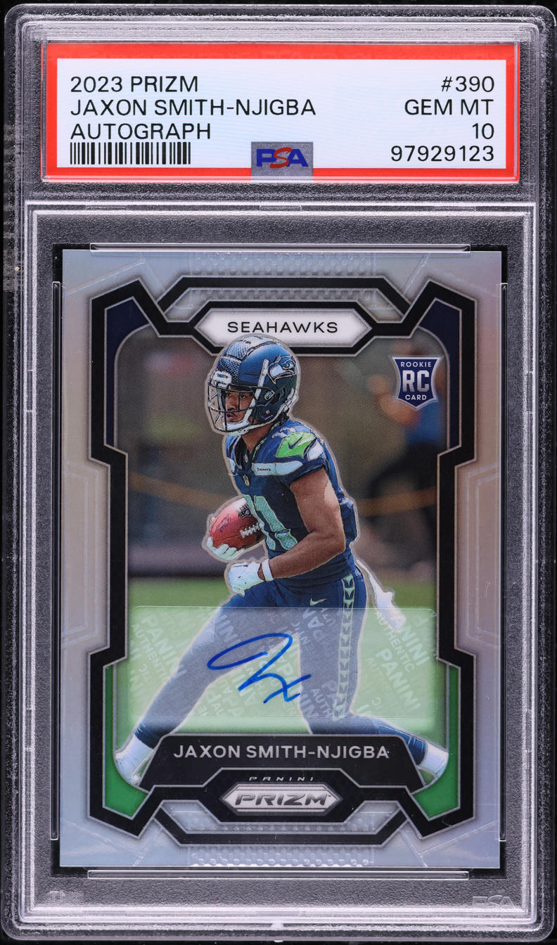 2023 Panini Prizm Silver Jaxon Smith-Njigba ROOKIE AUTO #390 PSA