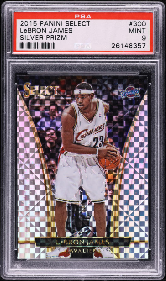 2015 Select Courtside Silver Prizm LeBron James #300 PSA 9 MINT on