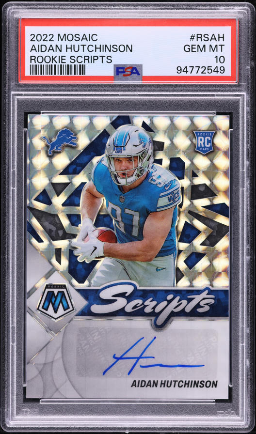 2022 Panini Mosaic Aidan Hutchinson ROOKIE AUTO #RSAH PSA 10 GEM