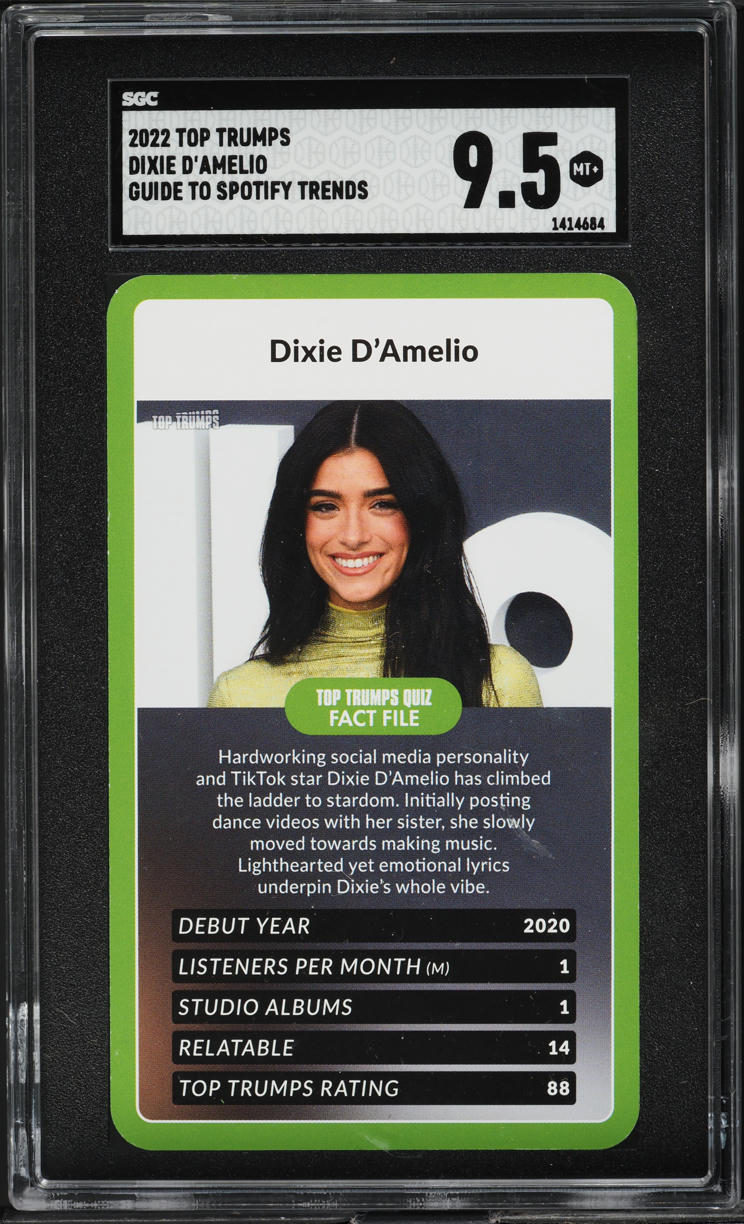 2022 Top Trumps Guide To Spotify Trends Dixie D'Amelio SGC 9.5 MINT+