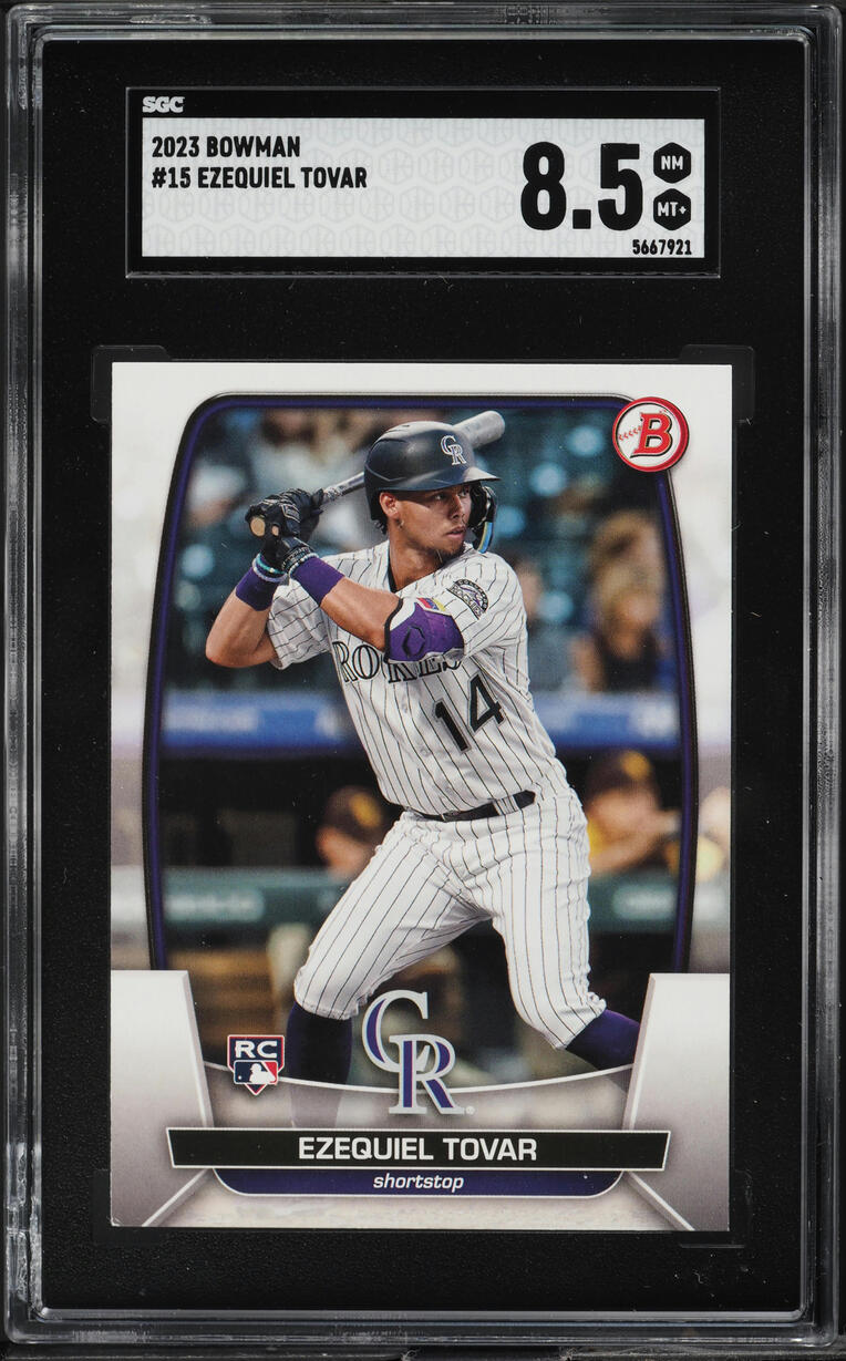 2023 Bowman Ezequiel Tovar ROOKIE #15 SGC 8.5 NM-MT+