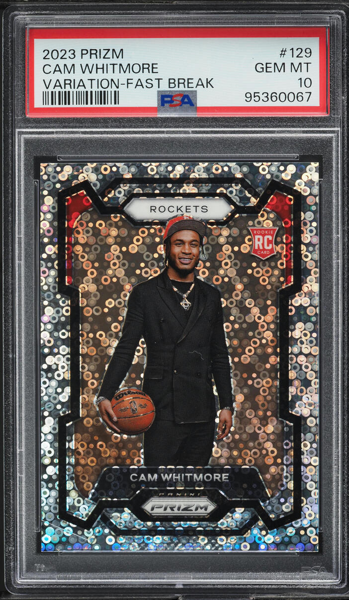 2023 Panini Prizm Variation Fast Break Cam Whitmore ROOKIE #129 PSA 10 GEM MINT