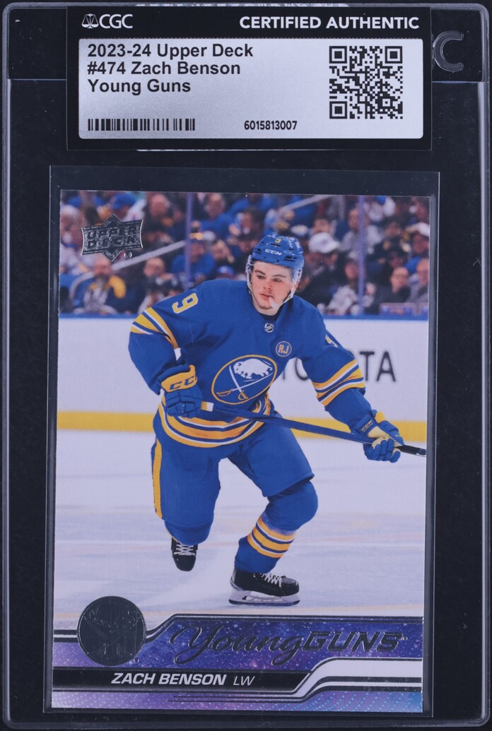 2023 Upper Deck Young Guns Zach Benson ROOKIE #474 CGC AUTH