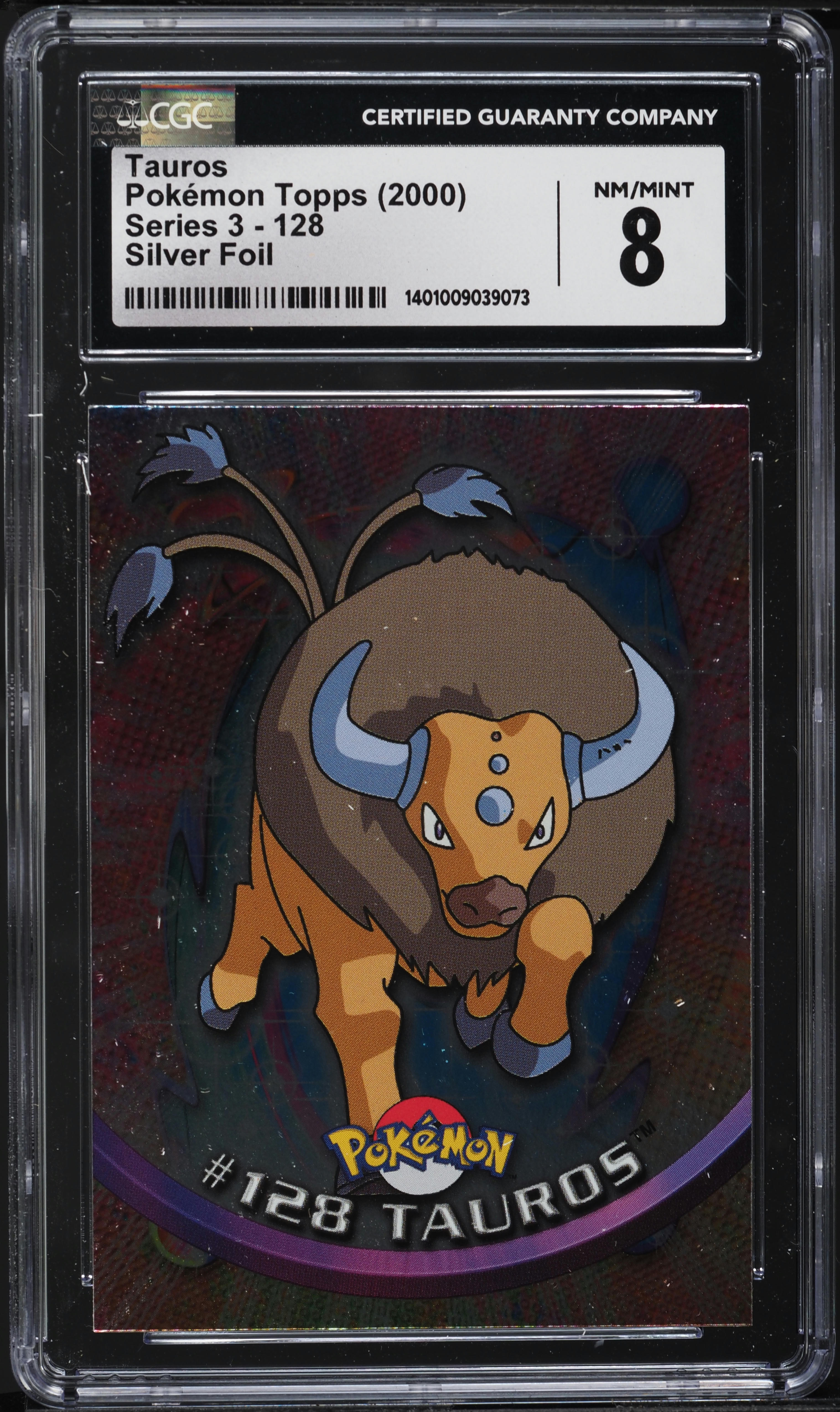 2000 Topps Pokemon Series 3 Silver Foil Tauros #128 CGC 8 NM-MT on Fanatics  Collect