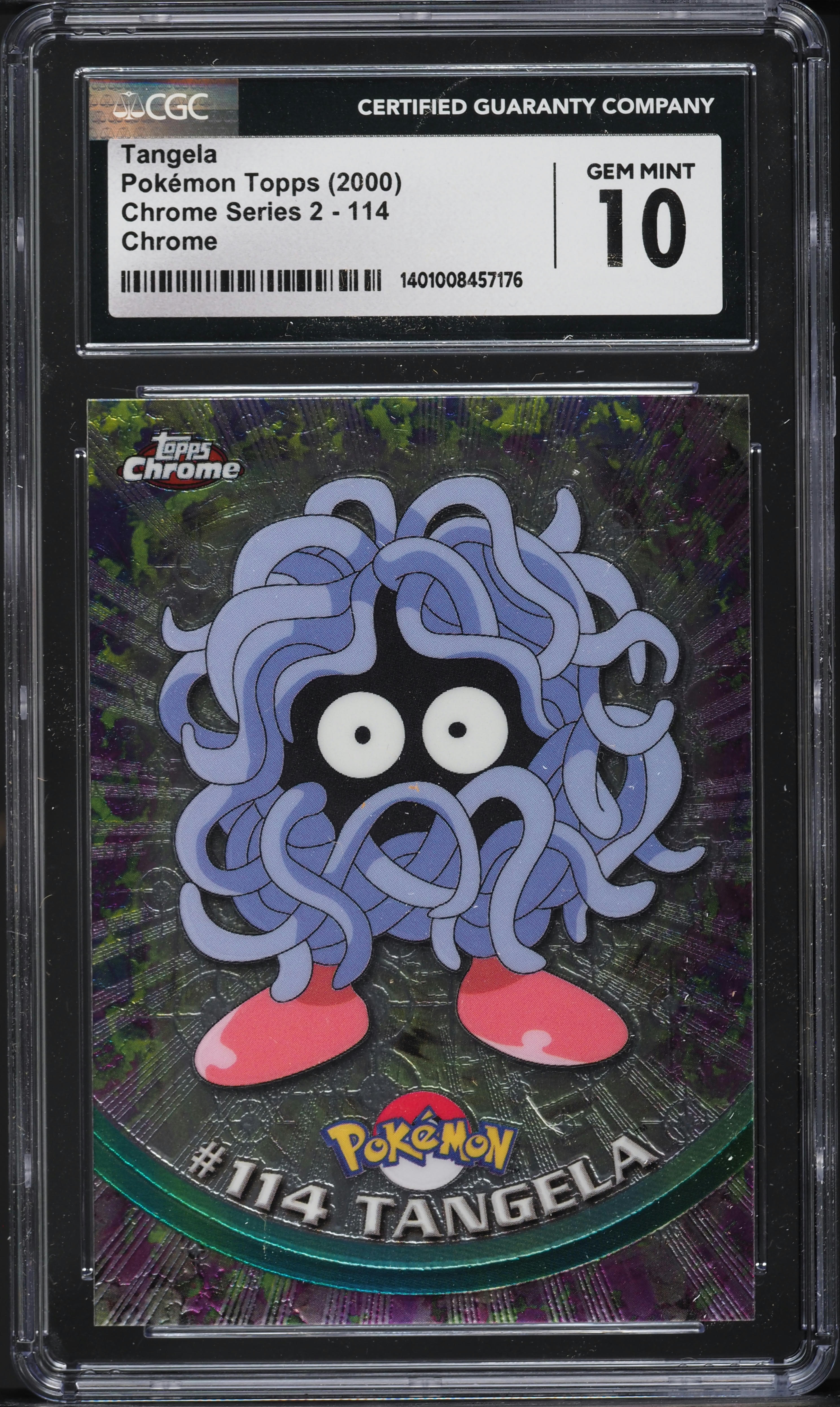 2000 Topps Chrome Pokemon Series 2 Tangela #114 CGC 10 GEM MINT on