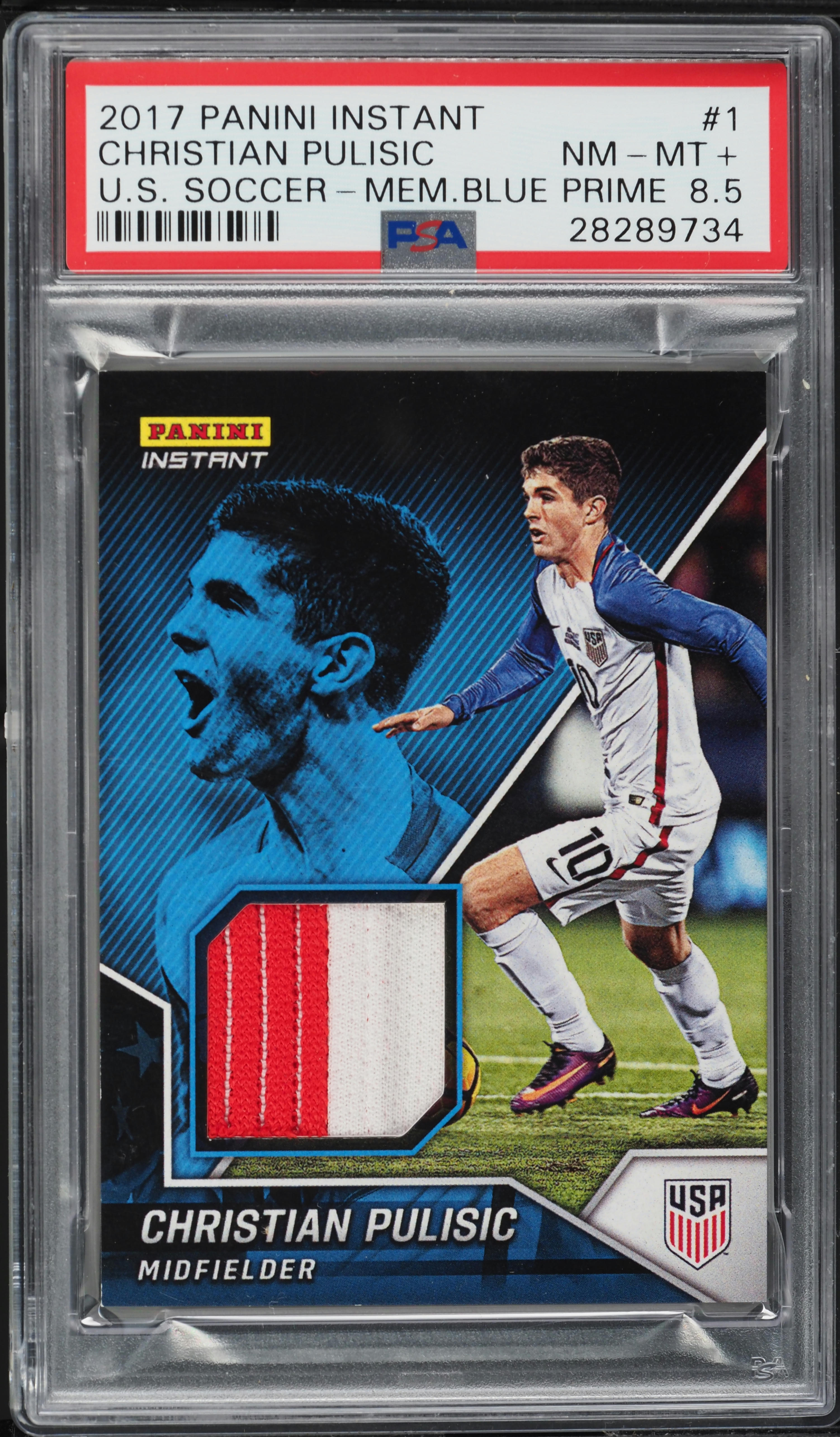 2017 Panini Instant U.S. Soccer Blue Christian Pulisic ROOKIE