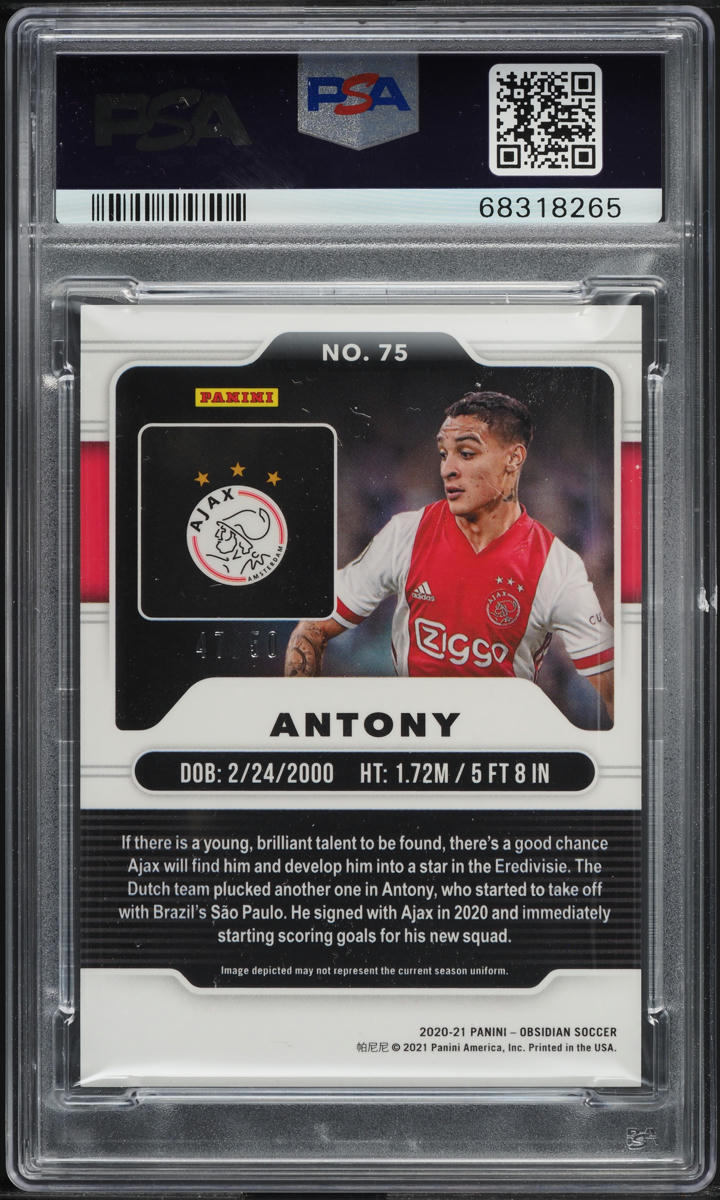 2020 Panini Obsidian Electric Etch Orange Antony ROOKIE /50 #75 2020 Panini Obsidian Electric Etch Orange Antony ROOKIE /50 #75