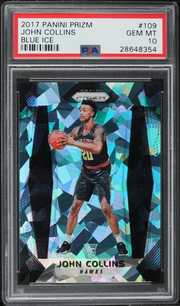 2017 Panini Prizm Blue Ice Prizms John Collins ROOKIE /99 #109 PSA 10 GEM MINT