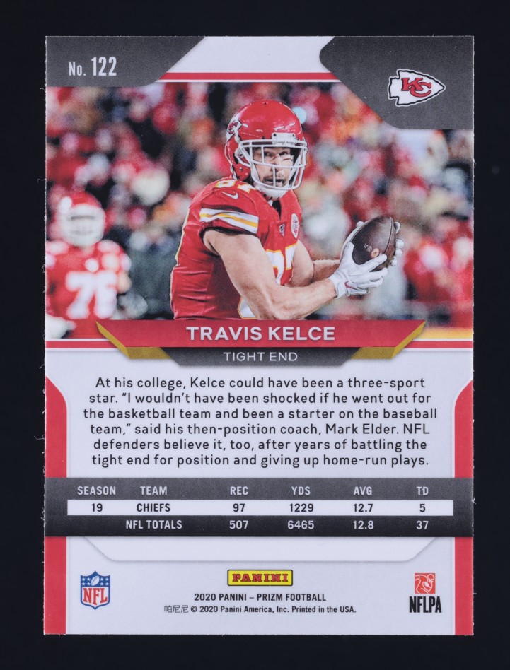 2020 Panini Prizm Travis Kelce #122 MBA AUTH