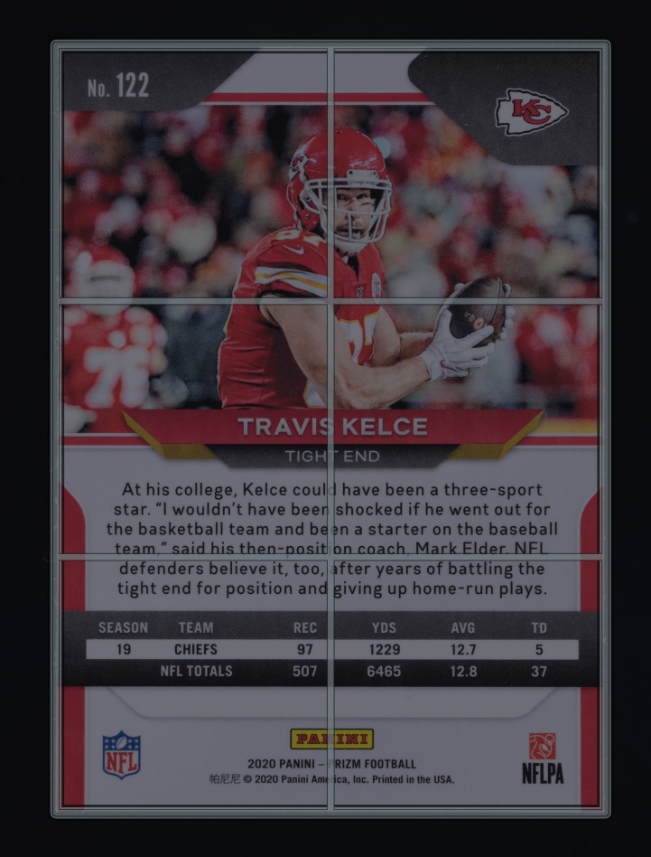 2020 Panini Prizm Travis Kelce #122 MBA AUTH