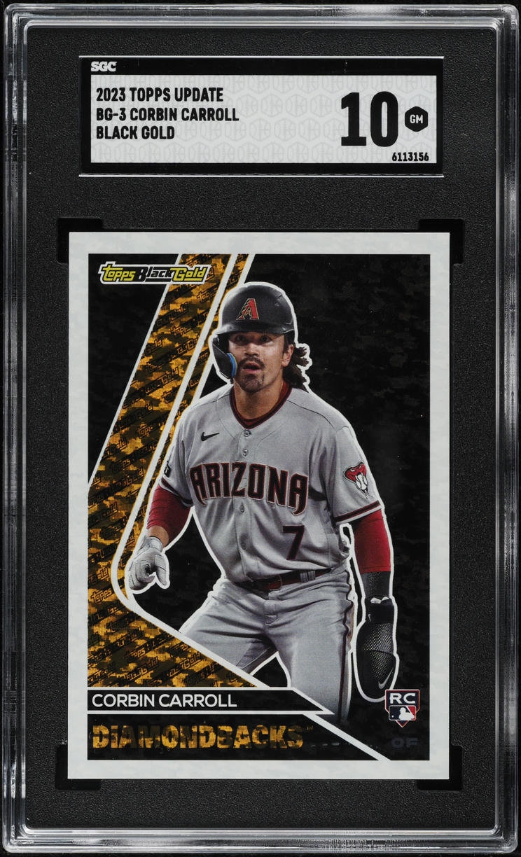 2023 Topps Update Black Gold Corbin Carroll ROOKIE #BG-3 SGC 10 GEM MINT