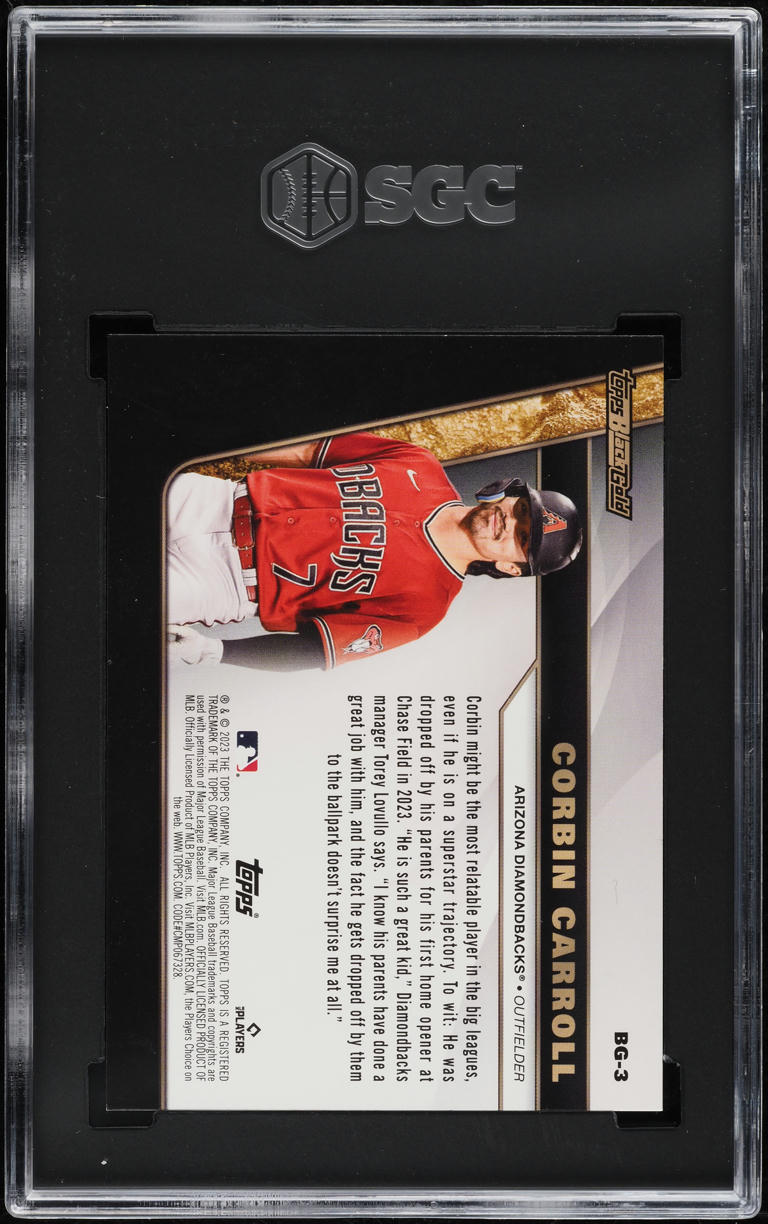 2023 Topps Update Black Gold Corbin Carroll ROOKIE #BG-3 SGC 10 GEM MINT